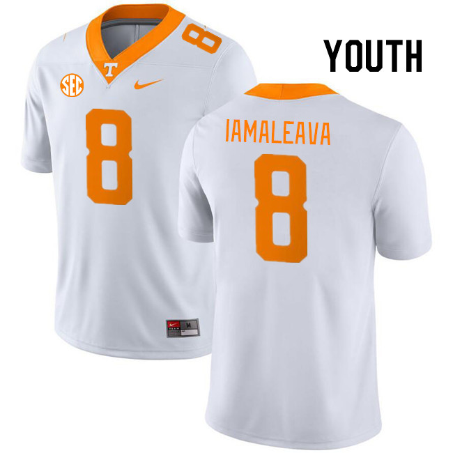 Youth #8 Nico Iamaleava Tennessee Volunteers College Football Jerseys Stitched Sale-White